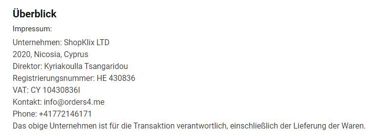 Outfany ClipMaster Pro IMPRESSUM